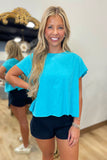 Gym Time Open Back Athletic Top Turquoise