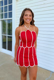 Defensive Play Skirt Set Red