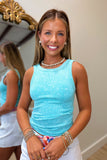 Daily Form Reversible Ribbed Tank Mint Sky