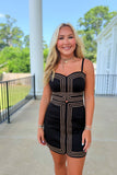Kickoff Wavy Details Dress Black