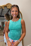 Daily Form Reversible Ribbed Tank K Green