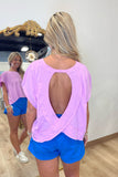 Gym Time Open Back Athletic Top Mauve