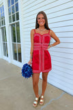 Kickoff Wavy Details Dress Red