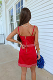 Kickoff Wavy Details Dress Red