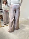 Charlie B Satin Belted Trousers Sand