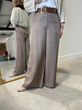 Charlie B Satin Belted Trousers Sand