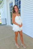 Overtime Polka Dot Set White