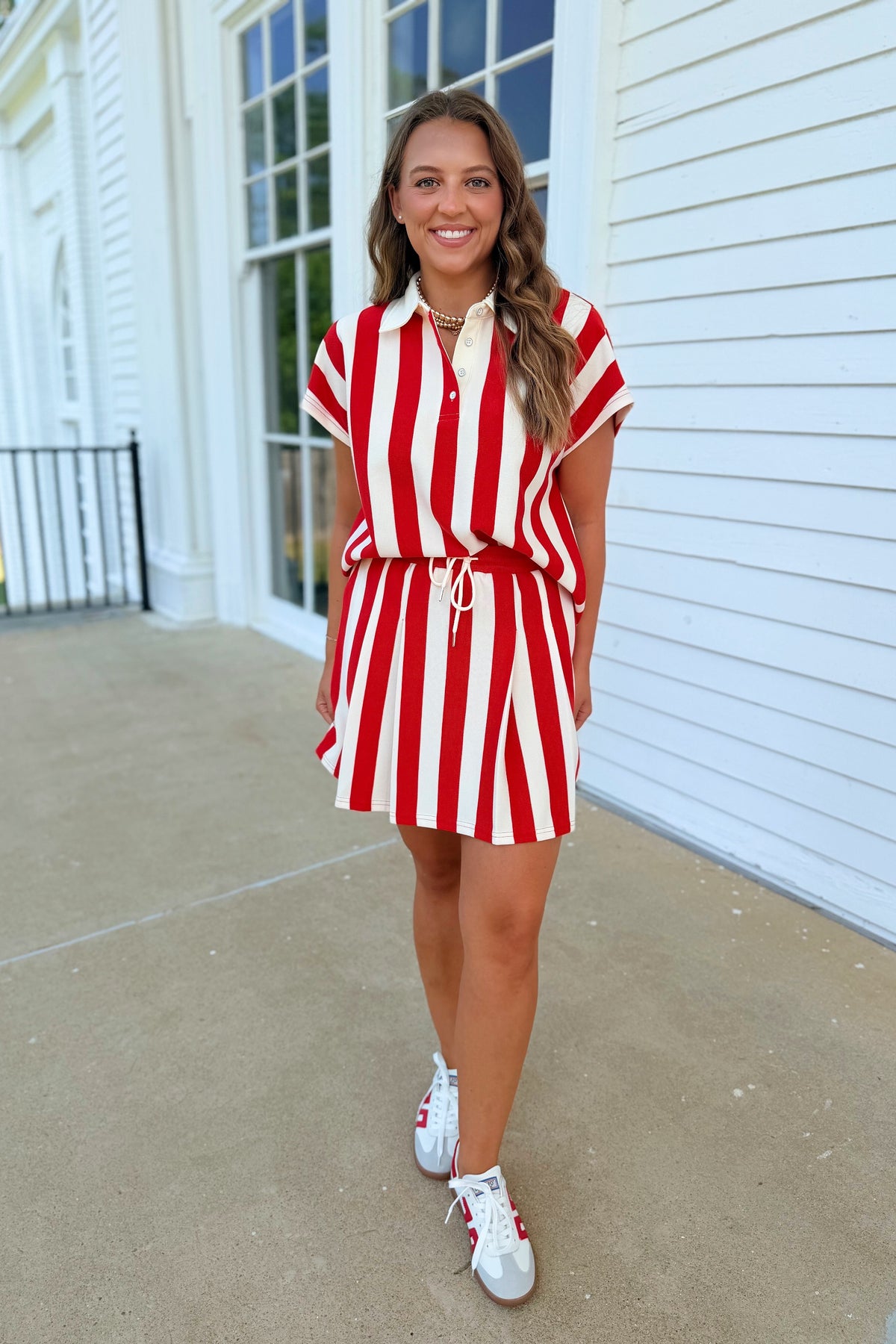 Casual Game Day Skort Set Red