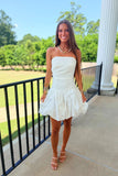 Victory Bubble Mini Dress White
