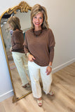 Always Together Off the Shoulder Top Chestnut