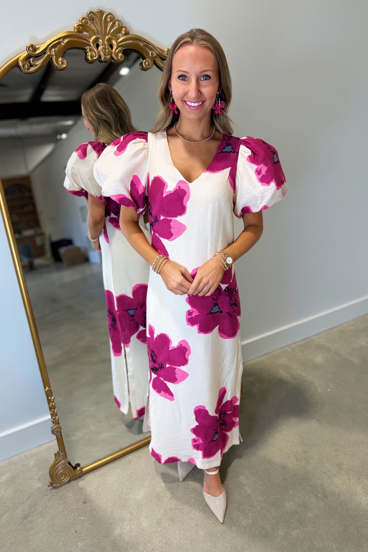 Full Bloom Puff Sleeve Dress