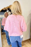 Boxy Basic Sweater Top Pink