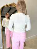 Crop Top Waffle Fabric Natural