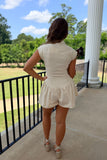 Southern Hospitality Denim Romper Cream