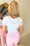 Soft Stripes Cardigan Sweater Blue