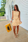 Gingham Grace Skirt Set Gold