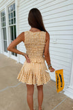 Gingham Grace Skirt Set Gold