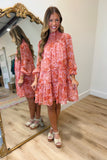 Pumpkin Season Floral Dress