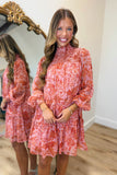 Pumpkin Season Floral Dress