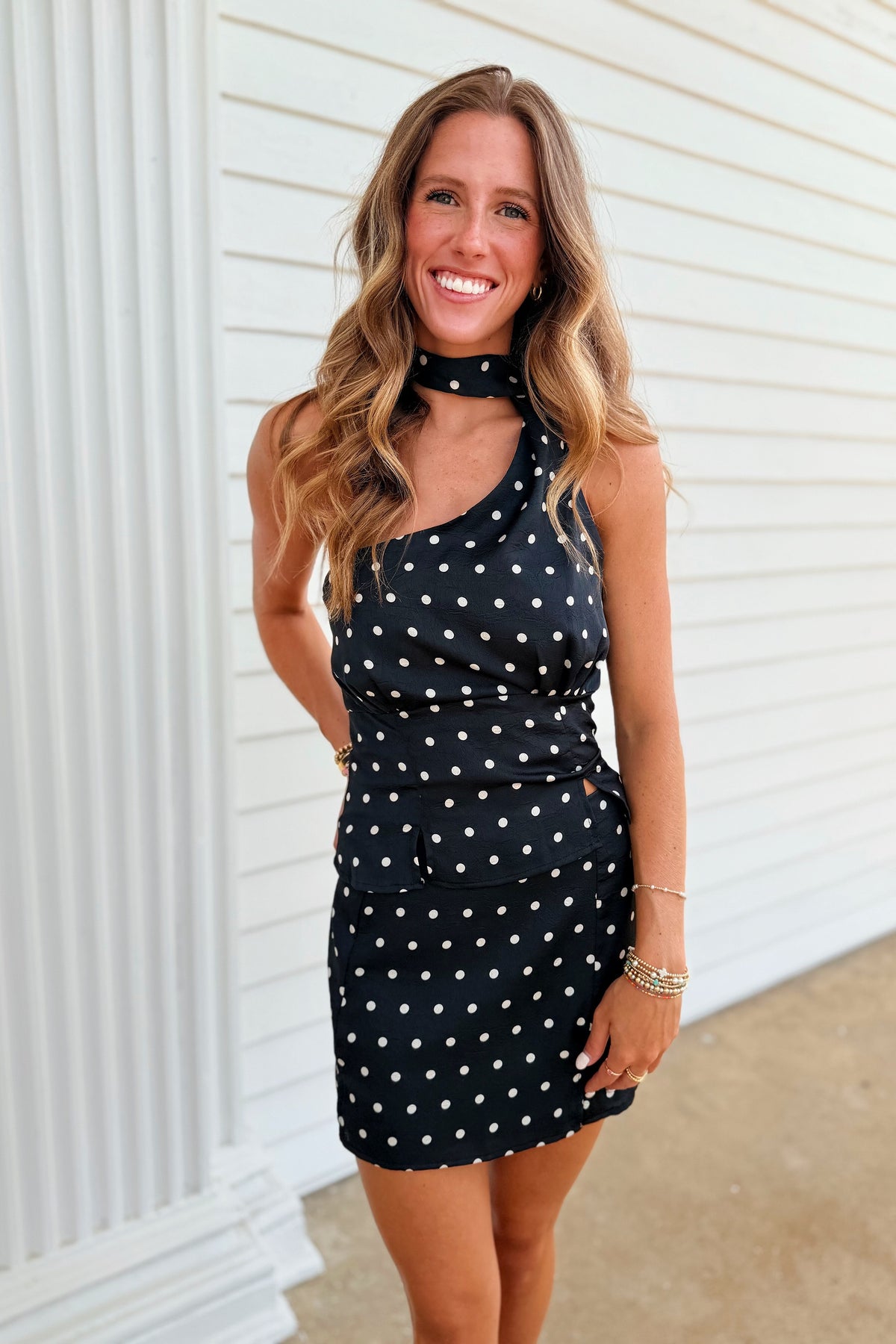 Untamed Dots Skirt Set Black