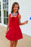 Rose Bowl Mini Dress Red