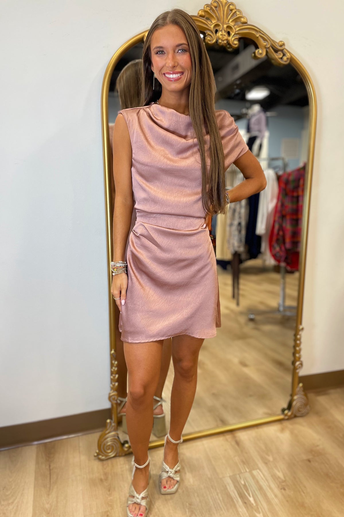 Delicately Draped Dress Rose