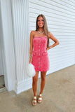 Denim Darling Mini Dress Red