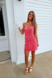 Denim Darling Mini Dress Red