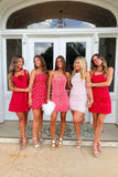 Denim Darling Mini Dress Red