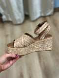 Kerry Platform Heel Brown Woven