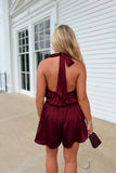 Starkvegas Satin Romper Maroon