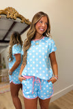 Polka Dots in Pastel Short Set Blue