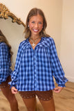 Blue Skies Plaid Top