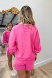 Varsity Stripe Short Set Pink