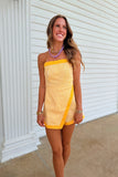 Golden Eagles Striped Overlap Romper