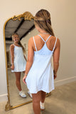 Double Layered Gingham Athletic Dress Blue RESTOCK