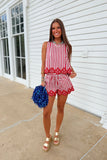 Nantucket Striped Short Set Red