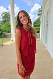 Home Team Floral Skirt Set Crimson