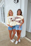 Touchdown Game Day Knit Top Cream