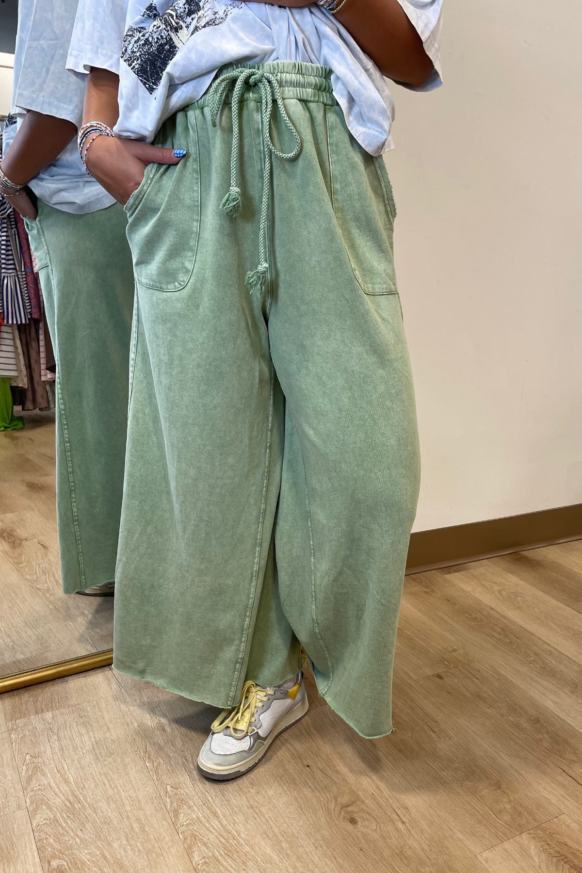 Tyler Wide Leg Pant Juniper Green
