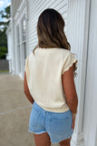 Touchdown Game Day Knit Top Cream