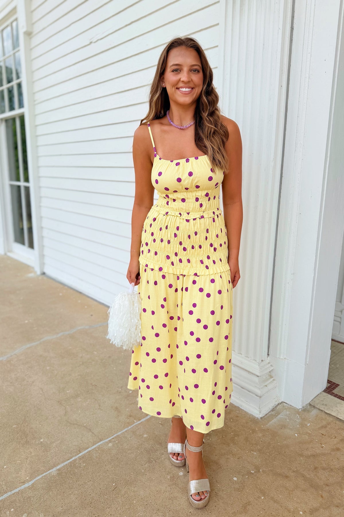 Mike The Tiger Polka Dot Dress Yellow