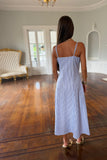 Victory Blues Striped Midi Dress