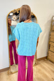 Cozy Cable Knit Sweater Blue