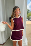Game Day Contract Trim Skort Set Maroon