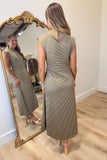 After Dark Pleats Mid Dress Olive