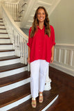 Friday Night Favorite Oversized Top Red