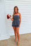 War Eagle Striped Strapless Set Navy