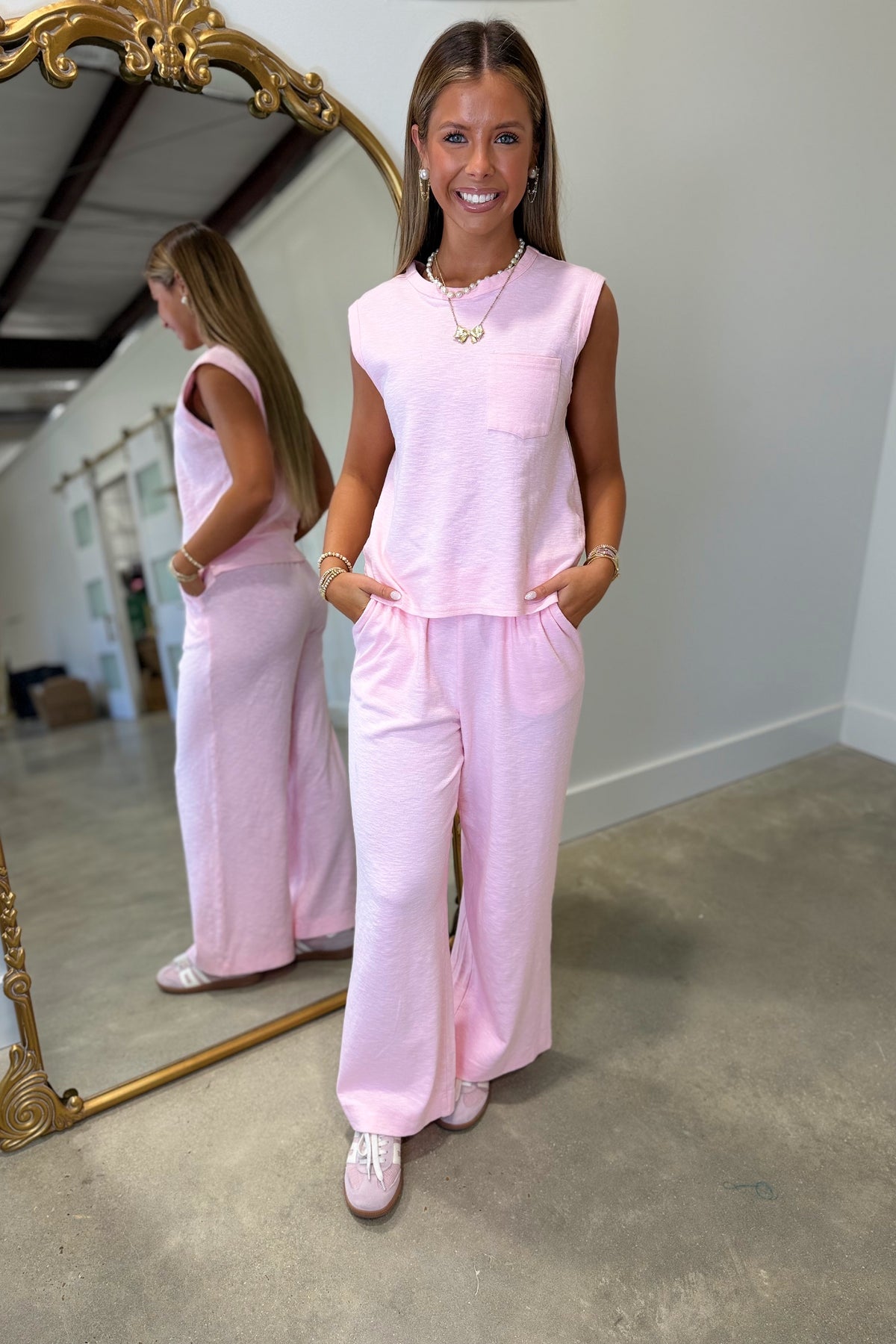Soft Touch Knit Set Pink