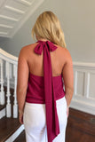 Cowl Neck Scarf Top Maroon